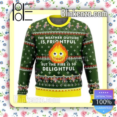 Howl's Moving Castle Calcifer Fire Is So Delightful Knitted Christmas Jumper