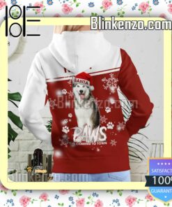 Husky Santa Paws Is Coming To Town Christmas Hoodie Jacket c