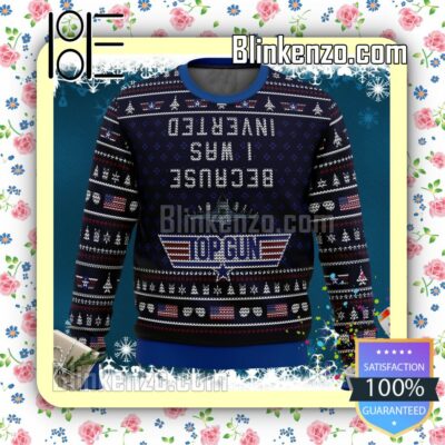 Inverted Top Gun Knitted Christmas Jumper