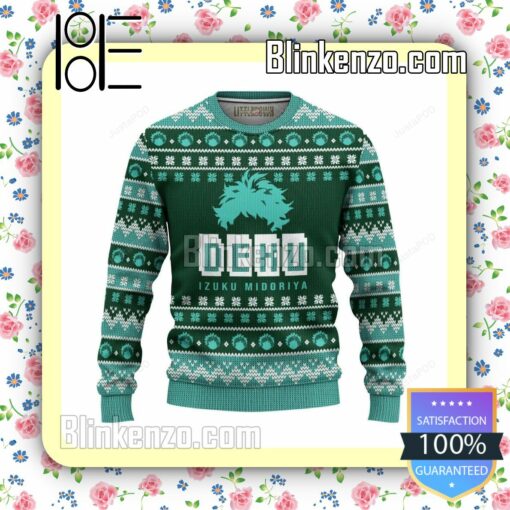 Izuku Midoriya Deku My Hero Academia Anime Manga Knitted Christmas Jumper