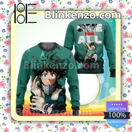 Izuku Midoriya One For All My Hero Academia Anime Holiday Christmas Sweatshirts