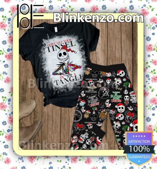 Jack Skellington Don't Get Your Tinsel In A Tangle Pajama Sleep Sets