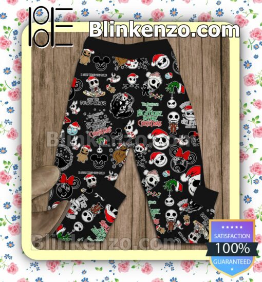 Jack Skellington Don't Get Your Tinsel In A Tangle Pajama Sleep Sets b