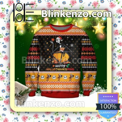 Jack Skellington Hallothanksmas The Nightmare Before Christmas Holiday Christmas Sweatshirts