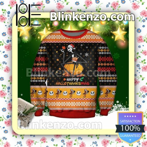 Jack Skellington Hallothanksmas The Nightmare Before Christmas Holiday Christmas Sweatshirts