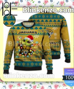 Jacksonville Jaguars Yoda The Mandalorian Christmas Lights NFL Sweatshirts