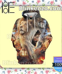 Jesus And Lion Pray For The World Winter Hoodie, Pants