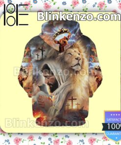 Jesus And Lion Pray For The World Winter Hoodie, Pants a