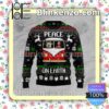 Jesus Christ Shiba Inu Peace On Earth Holiday Christmas Sweatshirts