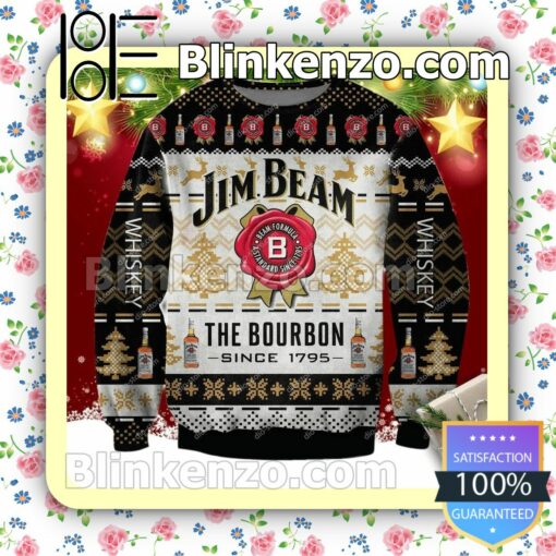 Jim Beam The Bourbon Since 1795 Holiday Christmas Sweatshirts