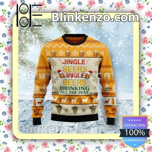Jingel Beers Drinking All The Way Holiday Christmas Sweatshirts