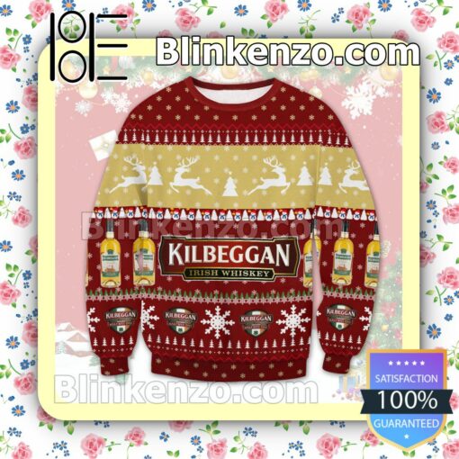 Kilbeggan Irish Whiskey Logo Reindeer Christmas Jumpers