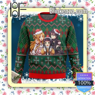 Kirito Asuna Sword Art Online Manga Anime Knitted Christmas Jumper