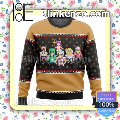 Knights Of The Zodiac Saint Seiya Chibi Holiday Christmas Sweatshirts