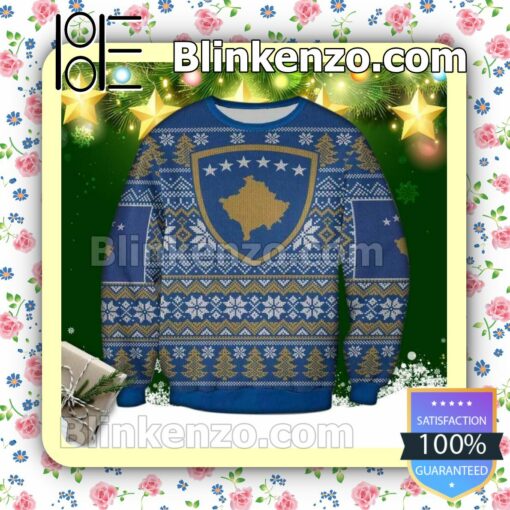 Kosovo Blue Holiday Christmas Sweatshirts