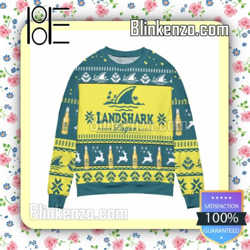 Landshark Lager Beer Logo Reindeer Christmas Jumpers