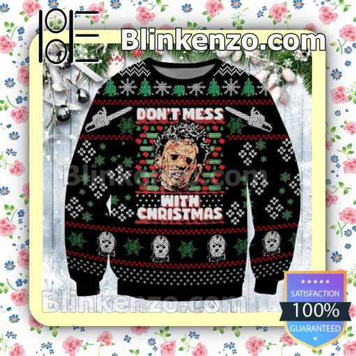 Leatherface Horror Movie Don't Mess Snowflake Christmas Jumpers
