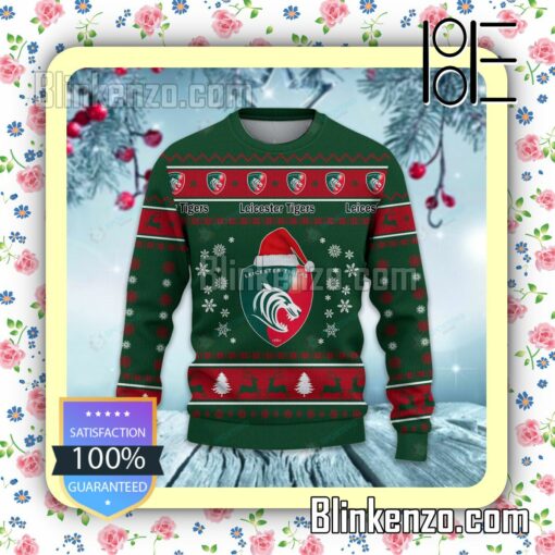 Leicester Tigers Logo Holiday Hat Xmas Sweatshirts a