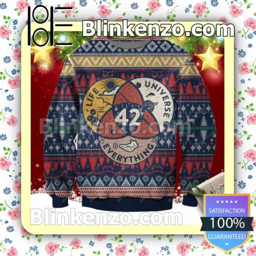 Life, The Universe And Everything, 42 Holiday Christmas Sweatshirts