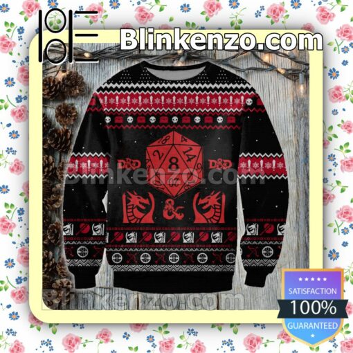 Lord Of The Rings D20 Dice Dragon Christmas Jumpers