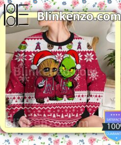 Los Angeles Angels Baby Groot And Grinch Christmas MLB Sweatshirts b