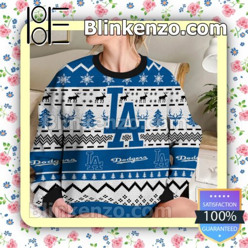 Los Angeles Dodgers MLB Ugly Sweater Christmas Funny b