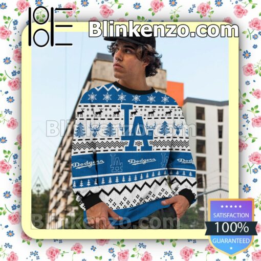 Los Angeles Dodgers MLB Ugly Sweater Christmas Funny c