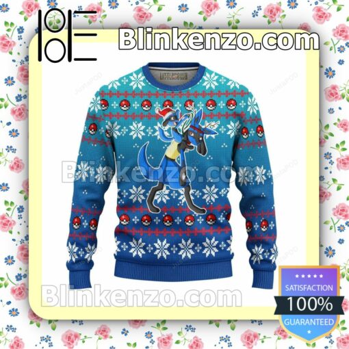 Lucario Pokemon Holiday Christmas Sweatshirts