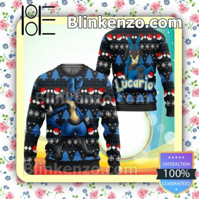 Lucario Pokemon Manga Anime Knitted Christmas Jumper