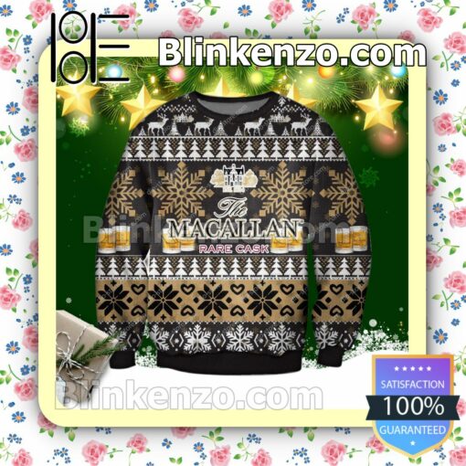 Macallan Rare Cask Snowflake Holiday Christmas Sweatshirts