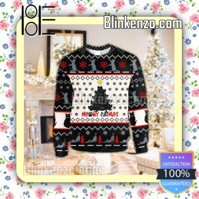 Meowy Catmas Christmas Tree Knitted Christmas Jumper