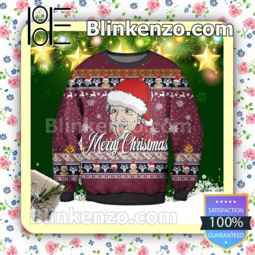 Merry Christmas Albert Einstein Santa Holiday Christmas Sweatshirts