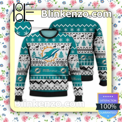 Miami Dolphins NFL Ugly Sweater Christmas Funny