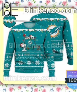 Miami Dolphins Snoopy Christmas NFL Sweatshirts