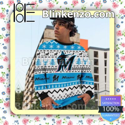 Miami Marlins MLB Ugly Sweater Christmas Funny c