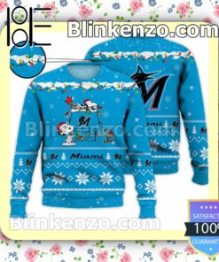 Miami Marlins Snoopy Christmas MLB Sweatshirts