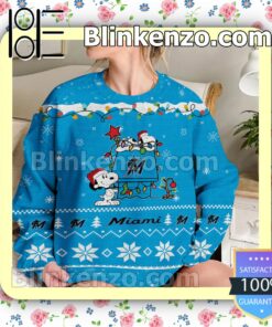 Miami Marlins Snoopy Christmas MLB Sweatshirts b