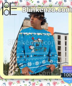 Miami Marlins Snoopy Christmas MLB Sweatshirts c