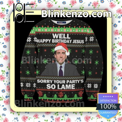 Michael Scott The Office Sorry Your Party's So Lame Holiday Christmas Sweatshirts