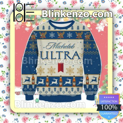 Michelob Ultra Beer Blue Christmas Jumpers