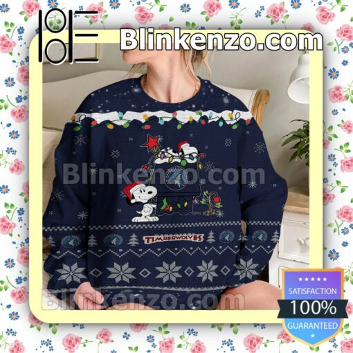 Minnesota Timberwolves Snoopy Christmas NBA Sweatshirts b