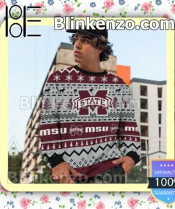 Mississippi State Bulldogs NCAA Ugly Sweater Christmas Funny c