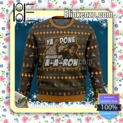 Mr. Garvey Wendell Key And Peele Ya Done Messed Up Aaron Knitted Christmas Jumper