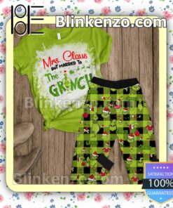 Mrs Claus But Married To The Grinch Pajama Sleep Sets