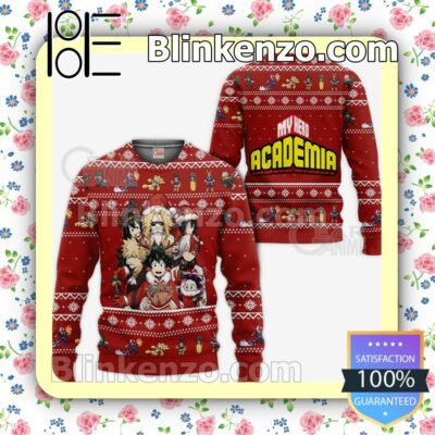 My Hero Academia Characters Santa Manga Anime Knitted Christmas Jumper