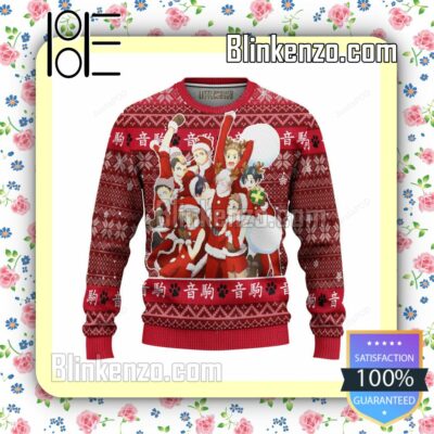 Nekoma High Santa Costume Haikyuu Manga Anime Knitted Christmas Jumper