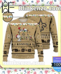 New Orleans Saints Snoopy Christmas NFL Sweatshirts