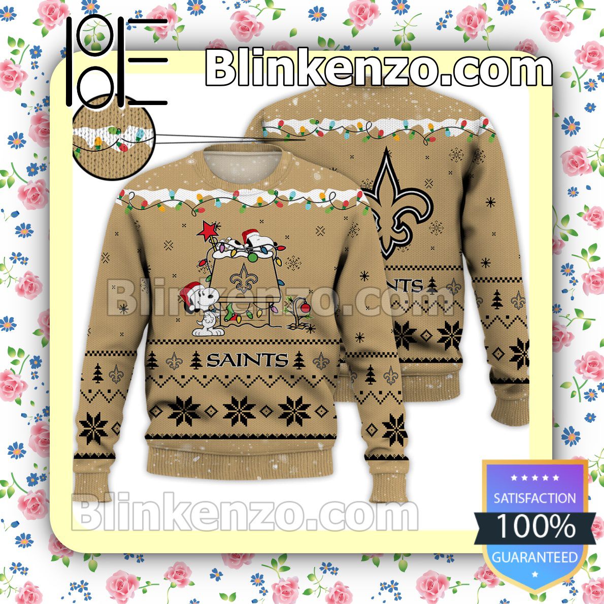 New Orleans Saints Snoopy Christmas NFL Sweatshirts - Blinkenzo