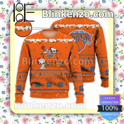 New York Knicks Snoopy Christmas NBA Sweatshirts