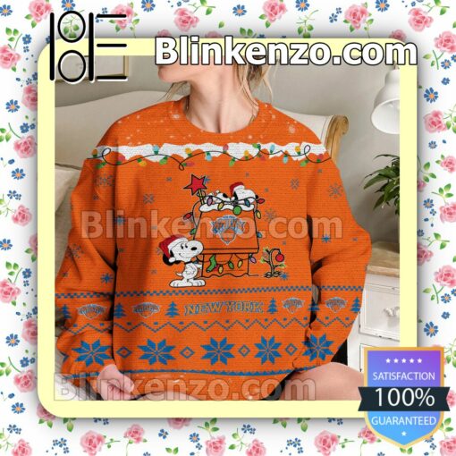 New York Knicks Snoopy Christmas NBA Sweatshirts b